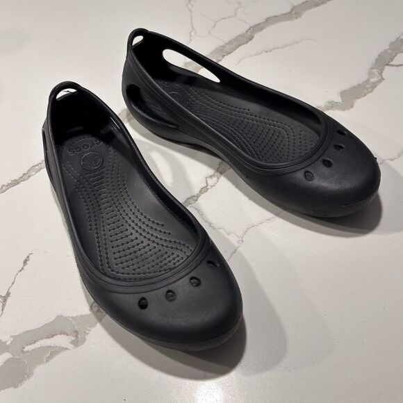 CROCS | Women’s Black Mary Jane Shoes Summer Flats Sandals 8 - Picture 1 of 9